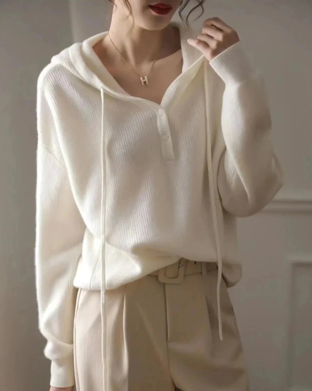 Sweat à capuche en tricot doux
