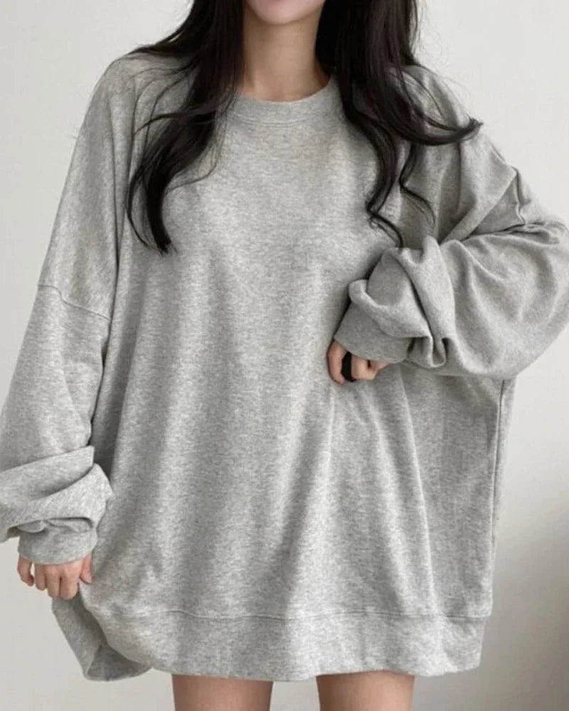Blouse oversize unie décontractée
