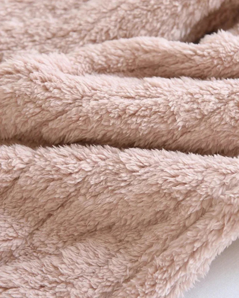 Pantalons doux et pelucheux à jambes longues