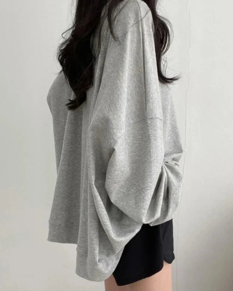Blouse oversize unie décontractée