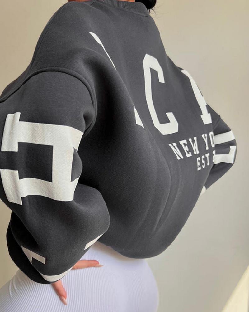 Sweat-shirt oversize à col rond