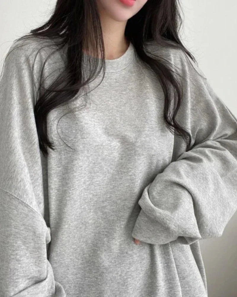 Blouse oversize unie décontractée