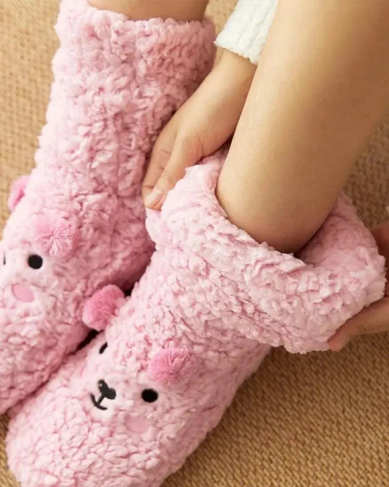 Chaussettes en peluche ours