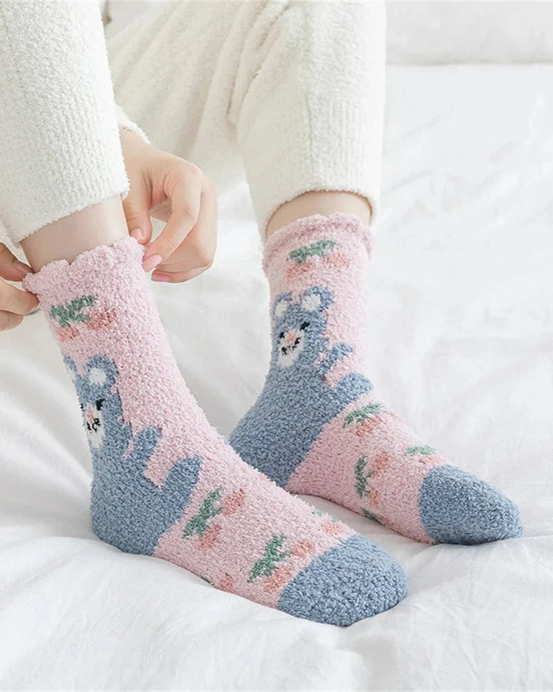 Chaussettes longues chaudes et pelucheuses