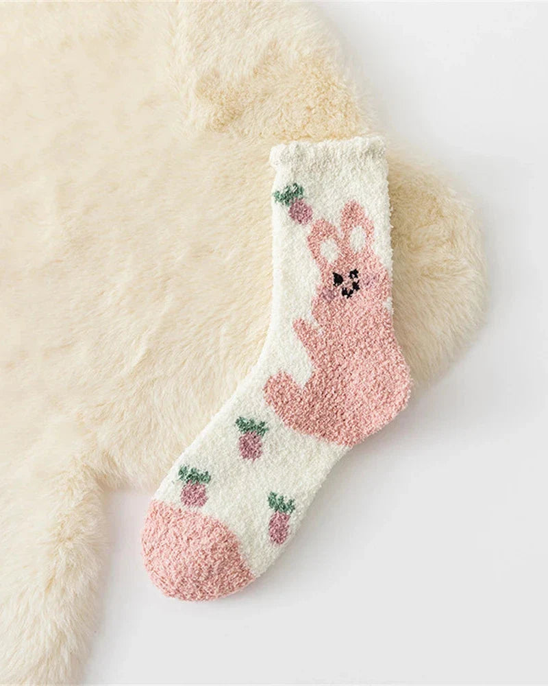 Chaussettes longues chaudes et pelucheuses