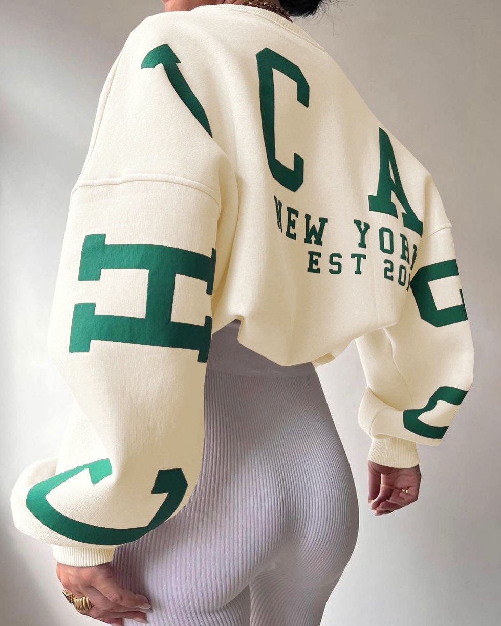 Sweat-shirt oversize à col rond