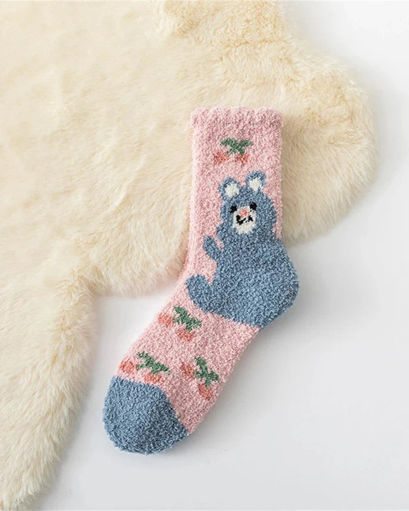 Chaussettes longues chaudes et pelucheuses