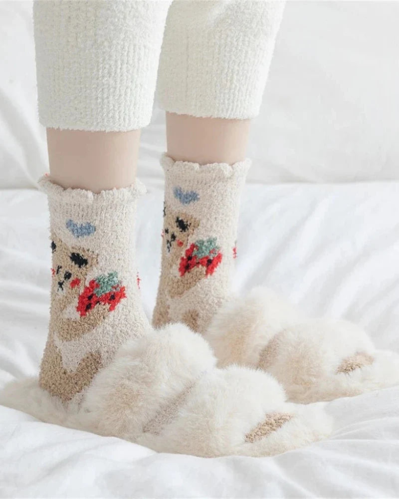 Chaussettes longues chaudes et pelucheuses