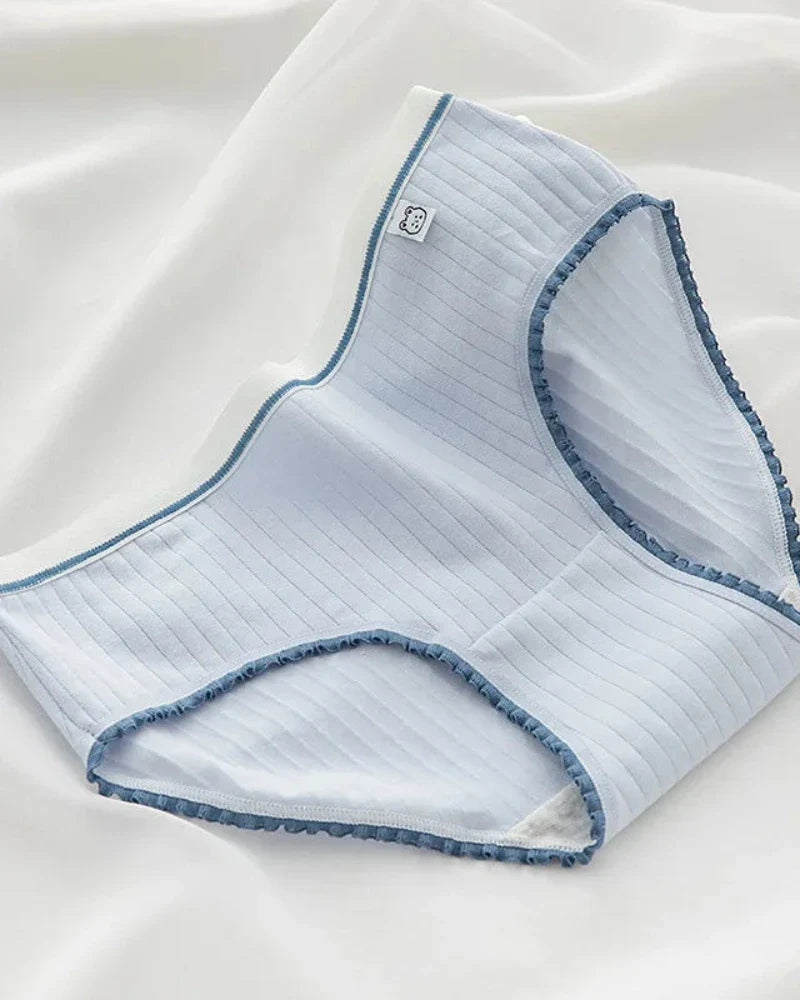 Culotte en dentelle à volants côtelés