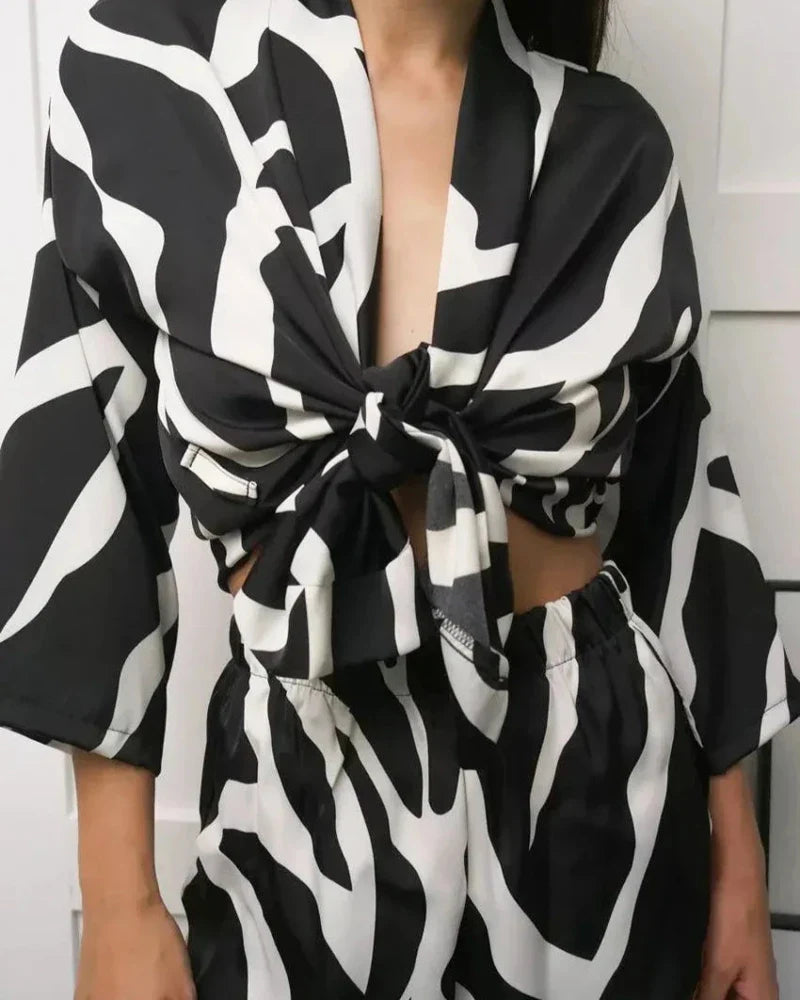 Ensemble décontracté de vêtements d'intérieur avec cardigan