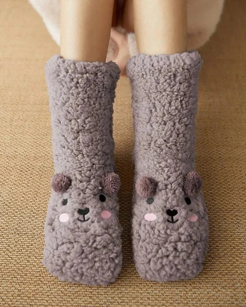 Chaussettes en peluche ours