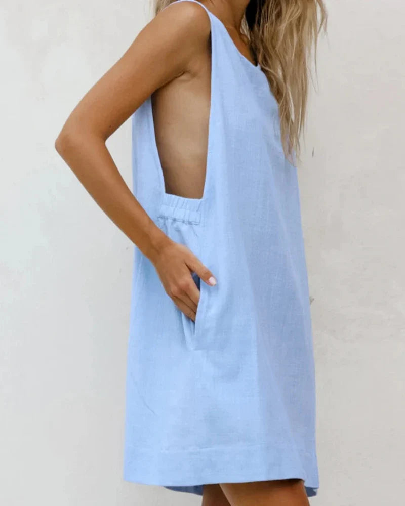 Chemise de nuit en coton ample à bretelles