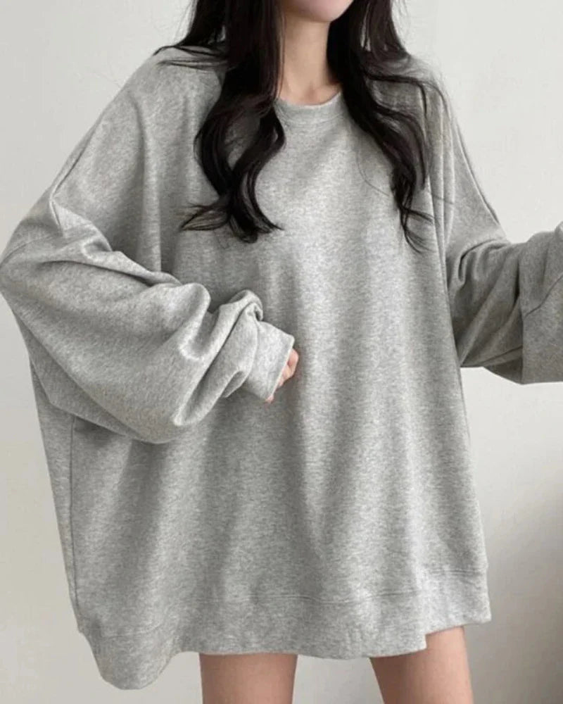 Blouse oversize unie décontractée