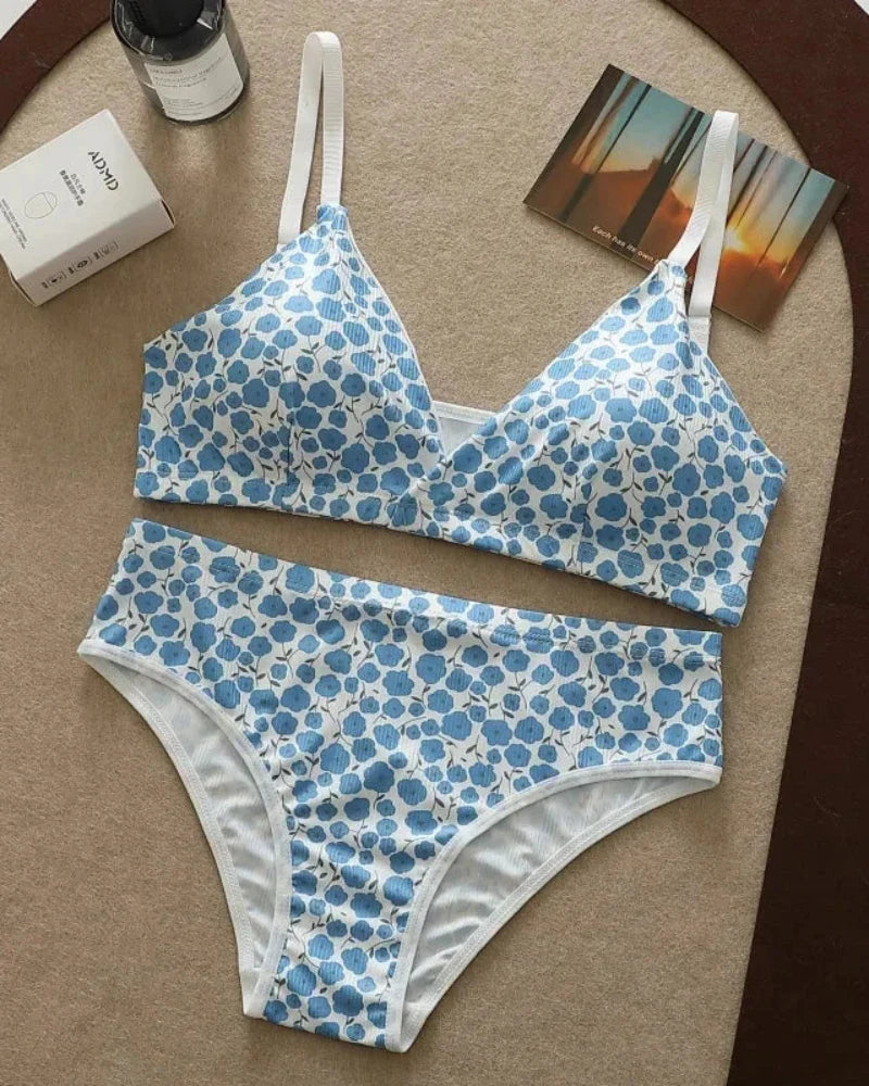 Ensemble de lingerie confortable à fleurs