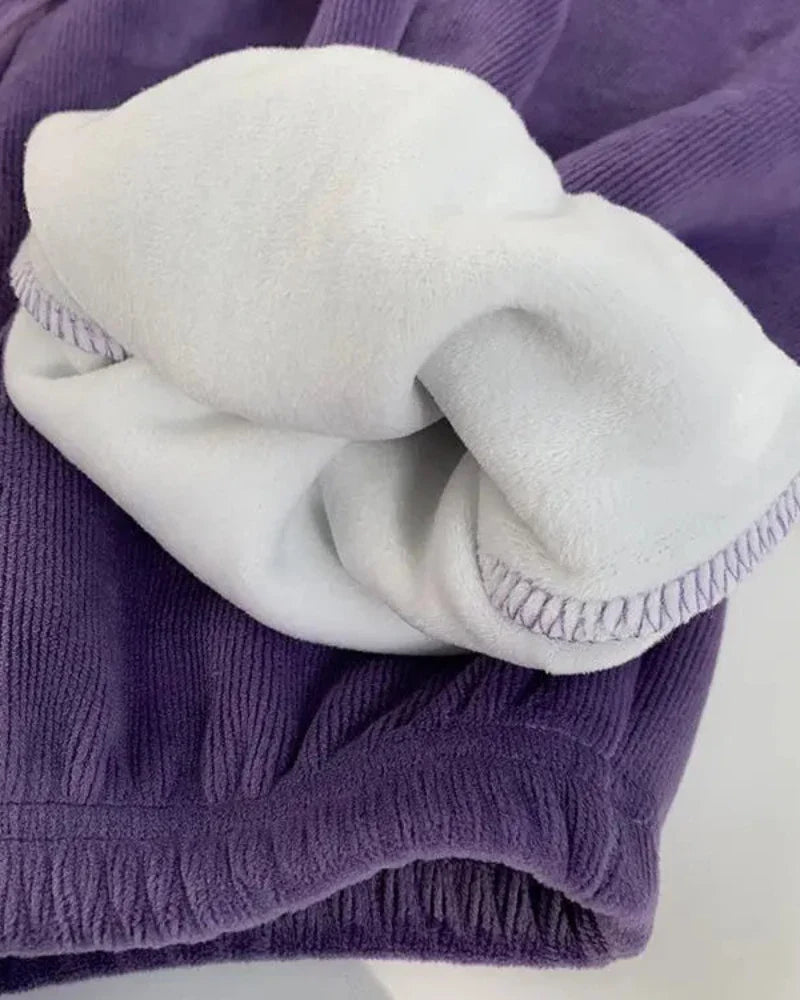 Pantalons en velours côtelé longs et confortables avec doublure chaude