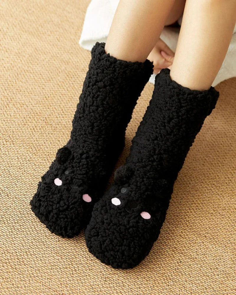 Chaussettes en peluche ours