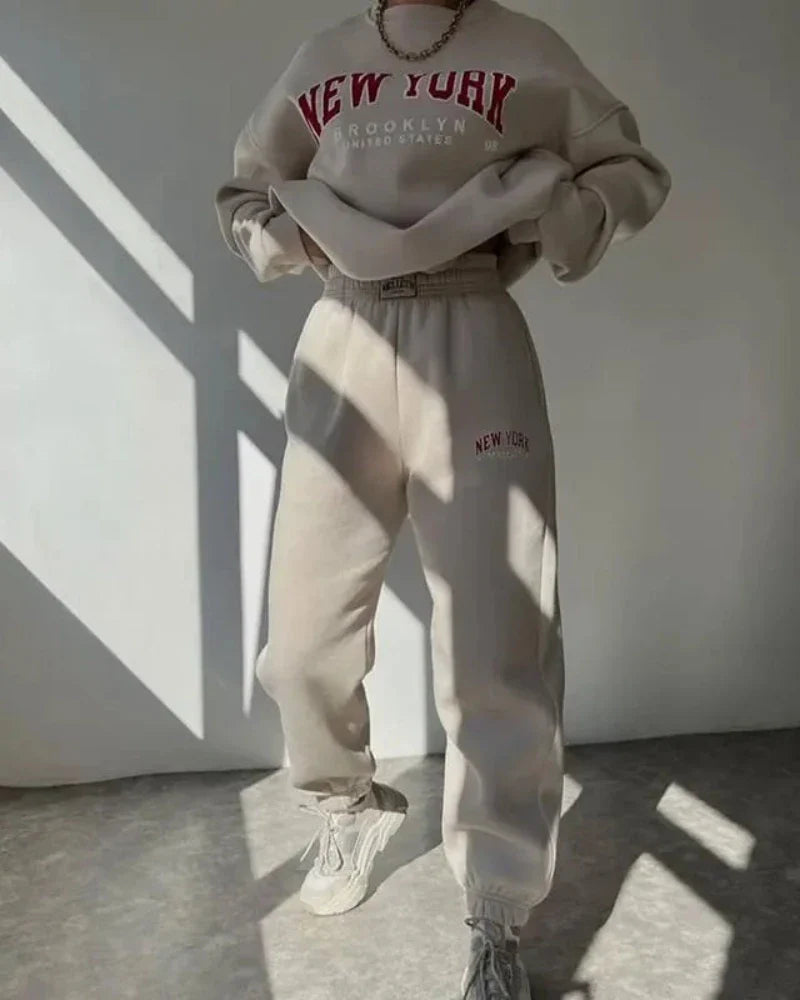 Sweat oversize décontracté avec inscription New York