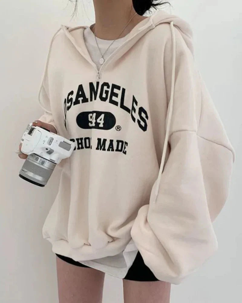 Sweat oversize décontracté avec inscription Los Angeles