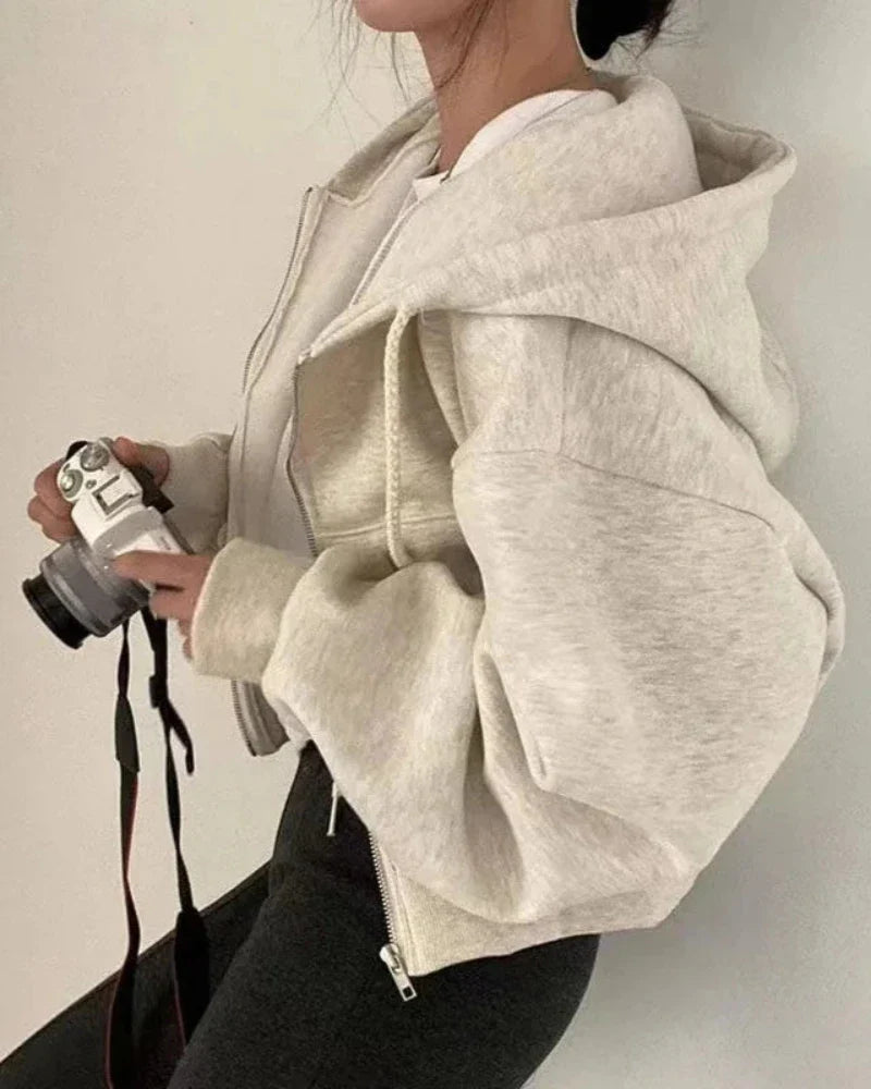 Sweat à capuche oversize zippé