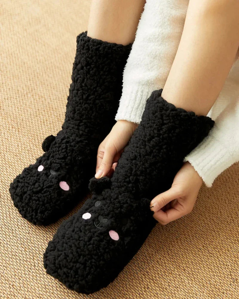 Chaussettes en peluche ours