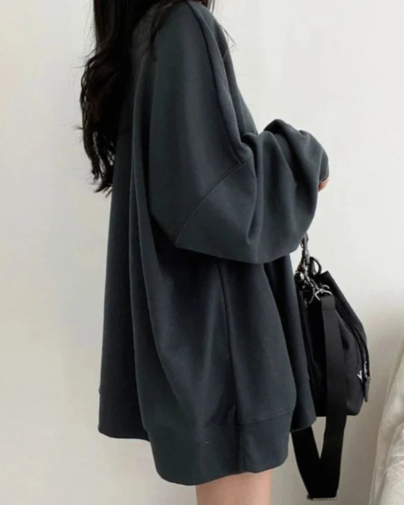 Blouse oversize unie décontractée