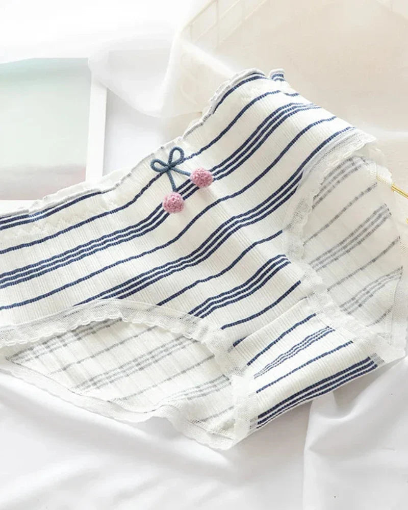 Culotte rayée avec un nœud décoratif