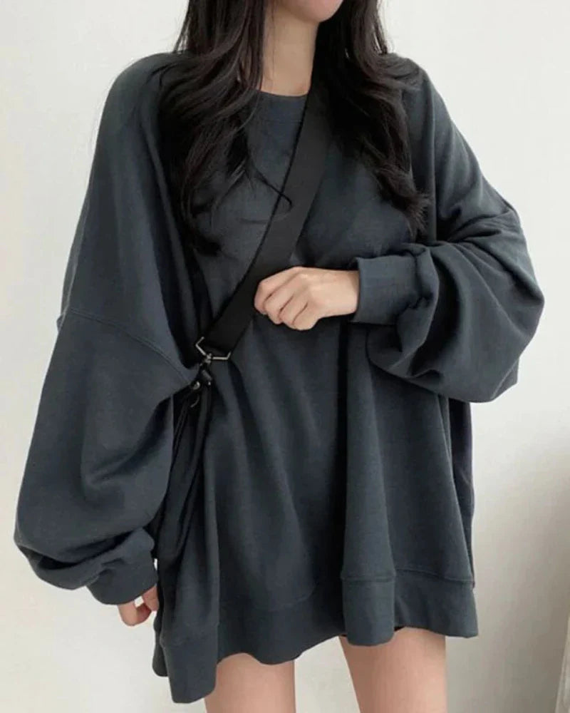 Blouse oversize unie décontractée