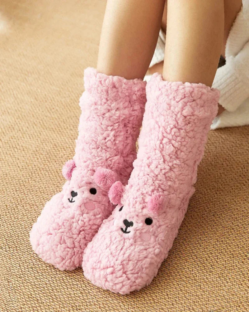 Chaussettes en peluche ours