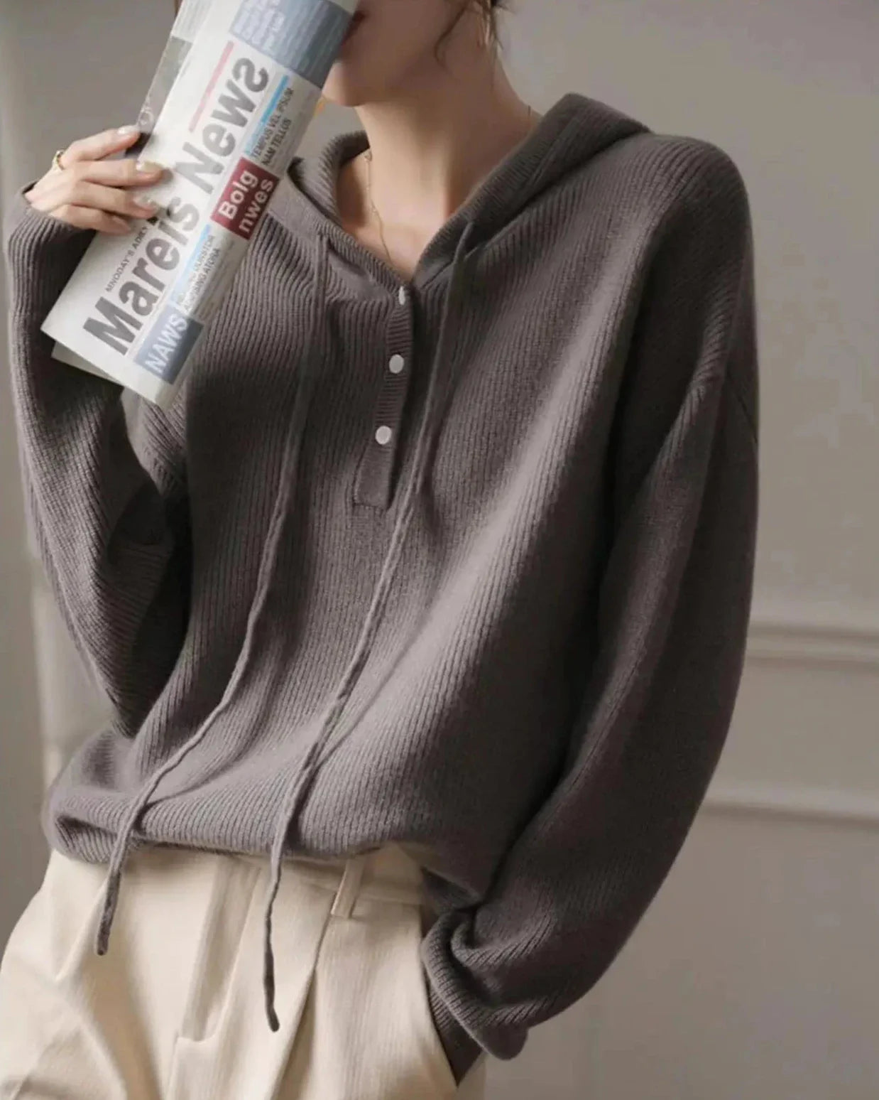Sweat à capuche en tricot doux