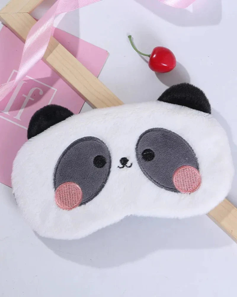 Masque de sommeil en peluche en forme d'animaux