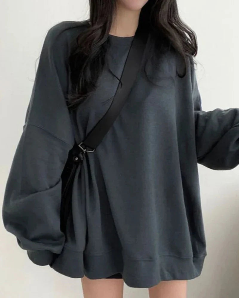 Blouse oversize unie décontractée