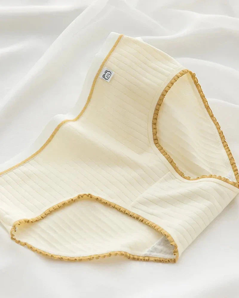 Culotte en dentelle à volants côtelés