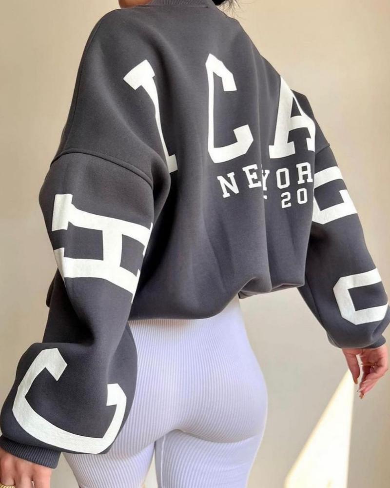 Sweat-shirt oversize à col rond