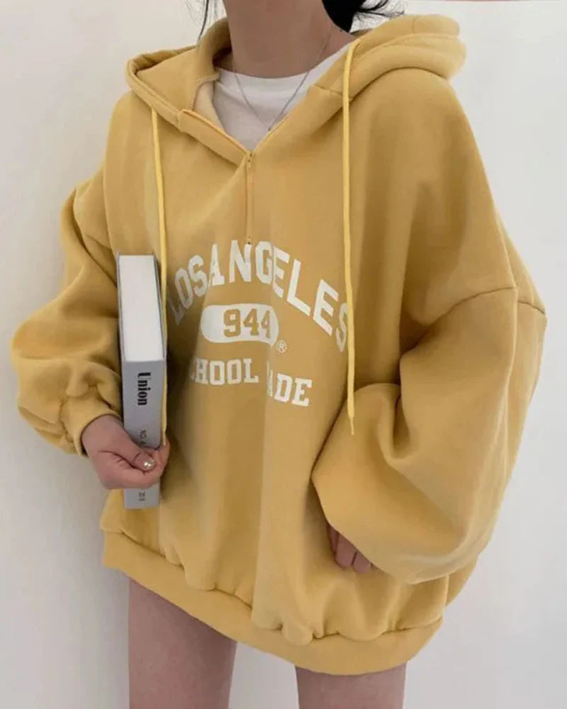 Sweat oversize décontracté avec inscription Los Angeles
