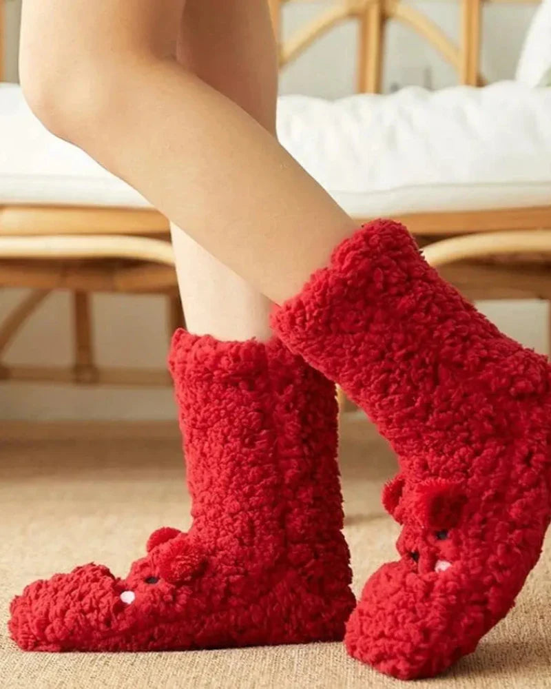 Chaussettes en peluche ours