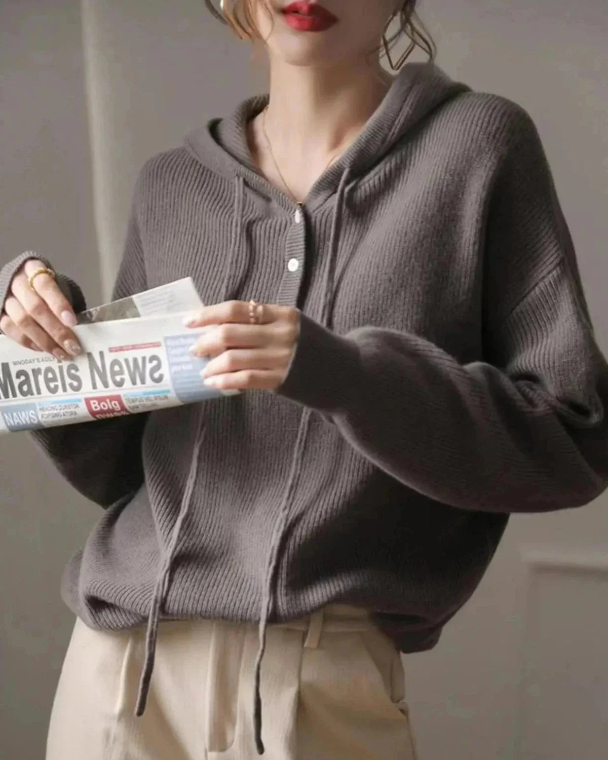 Sweat à capuche en tricot doux