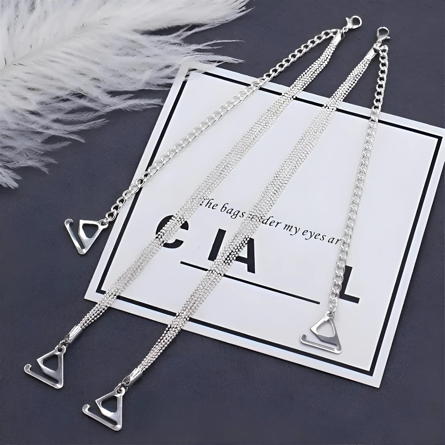 Argent Accessoires de soutien-gorge à chaîne et à sangle