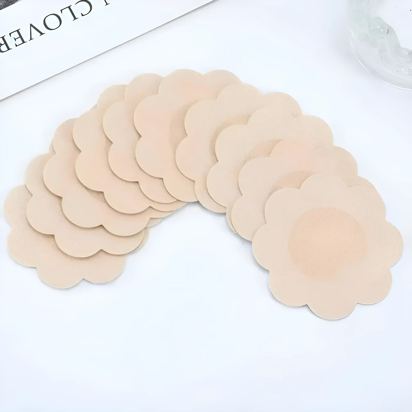 Beige Autocollants de couverture de mamelons classiques - Ensemble de 5 paires