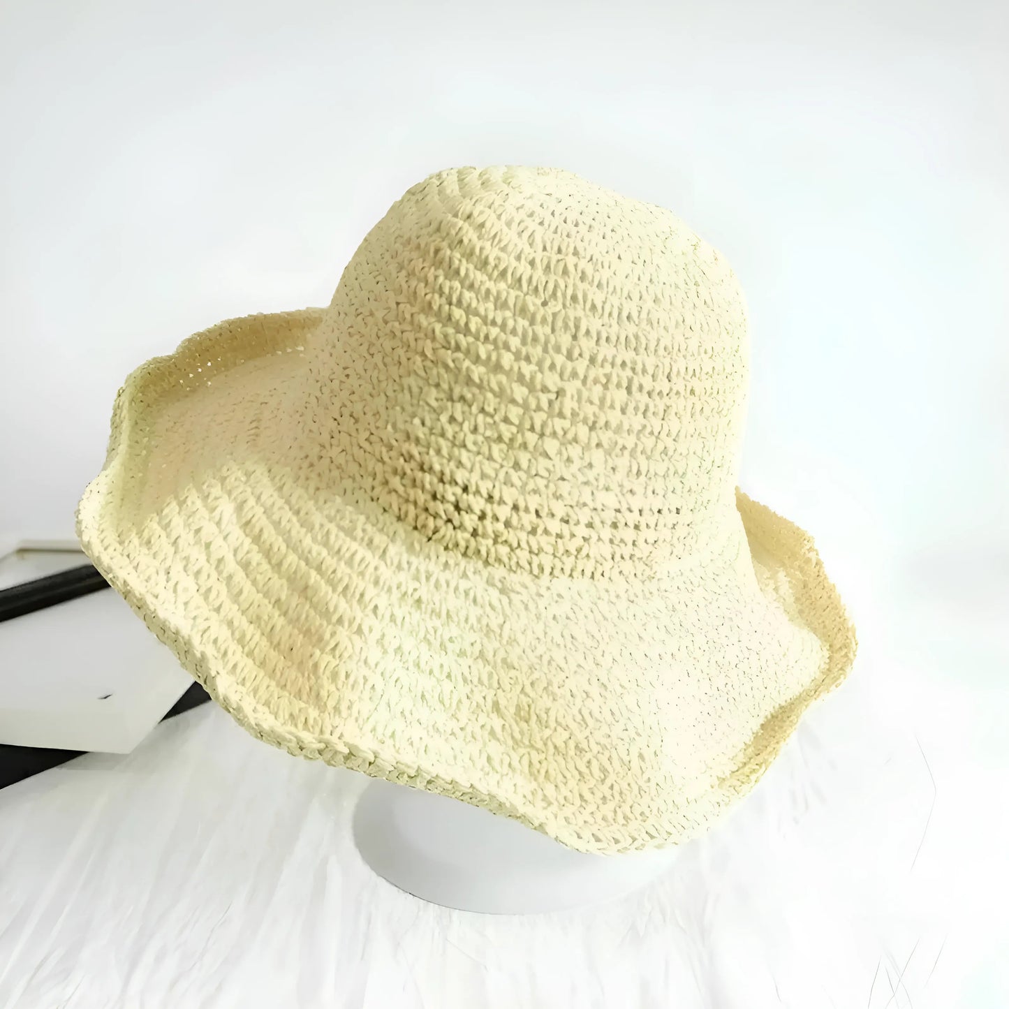 Beige Chapeau de plage simple
