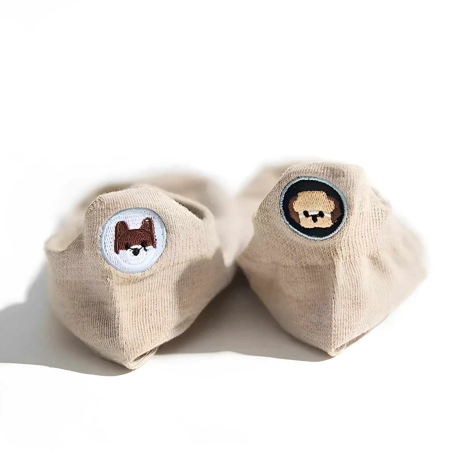 Beige Chaussettes pour femmes avec talon allongé
