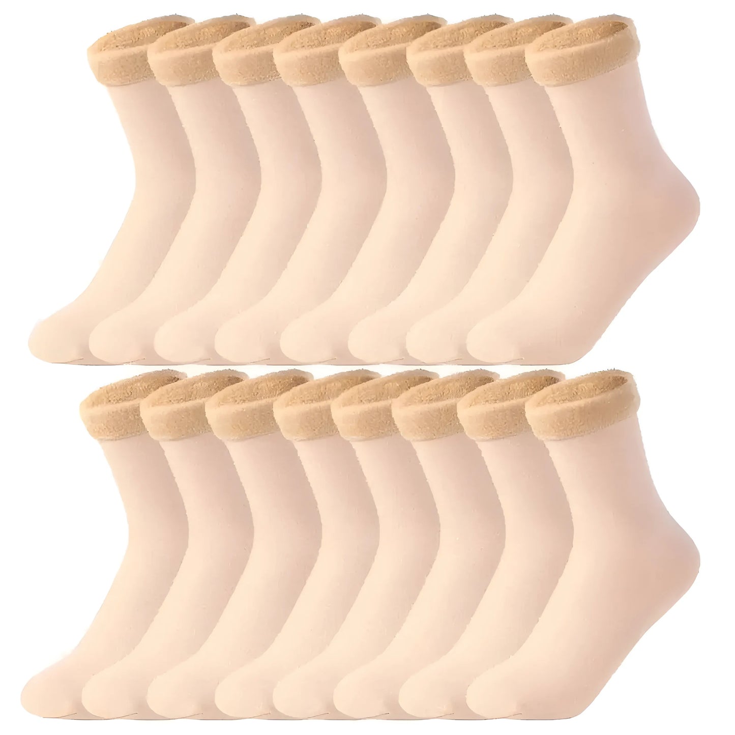 Beige Chaussettes thermiques classiques - Pack de 8
