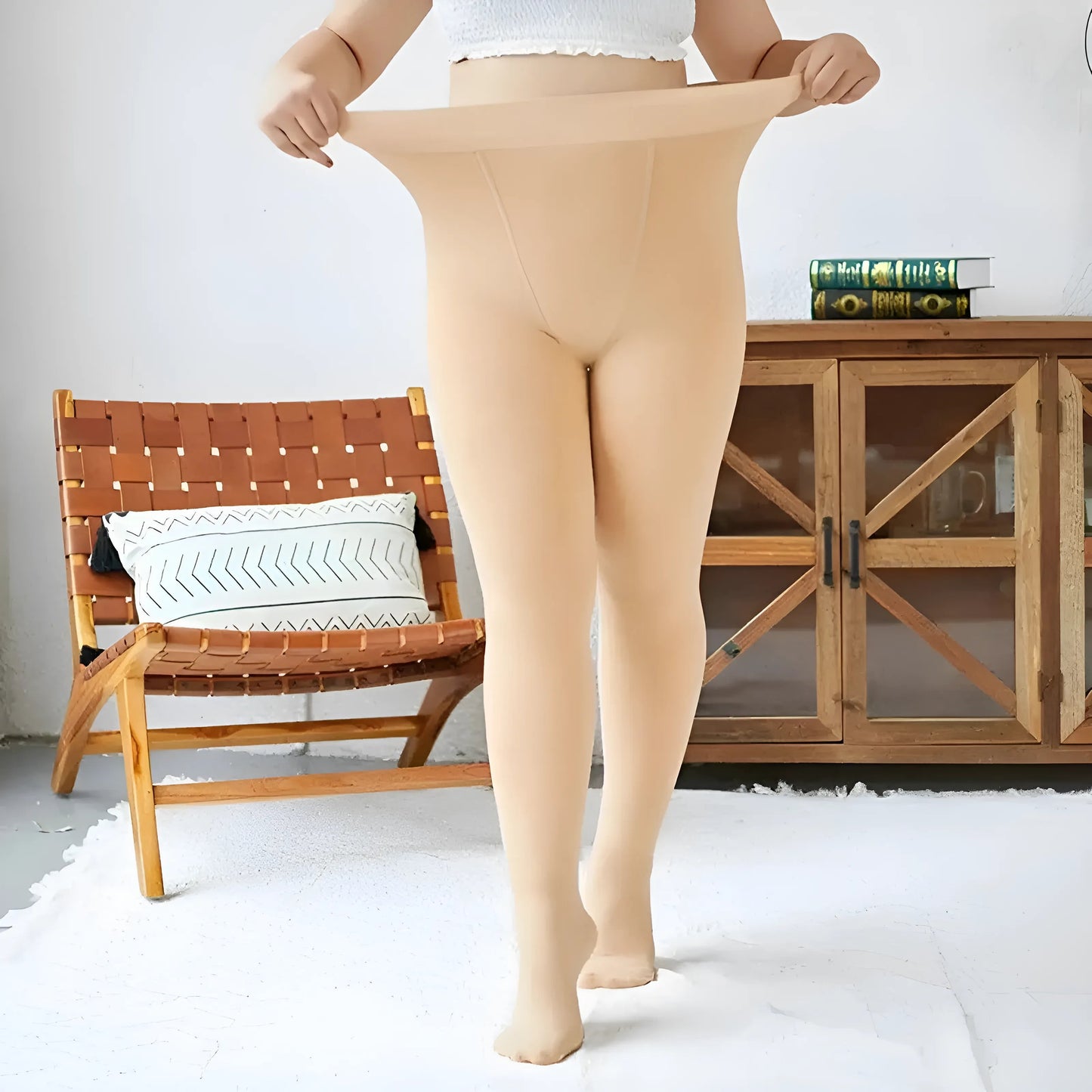 Beige Collants grandes tailles pour femmes