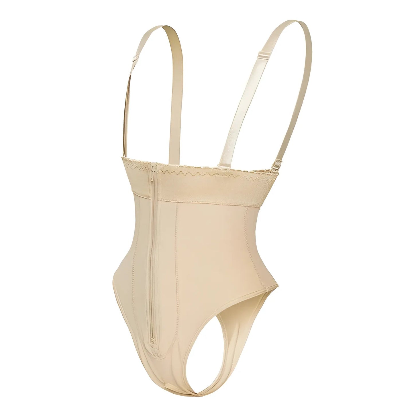 Beige Culottes amincissantes avec zip