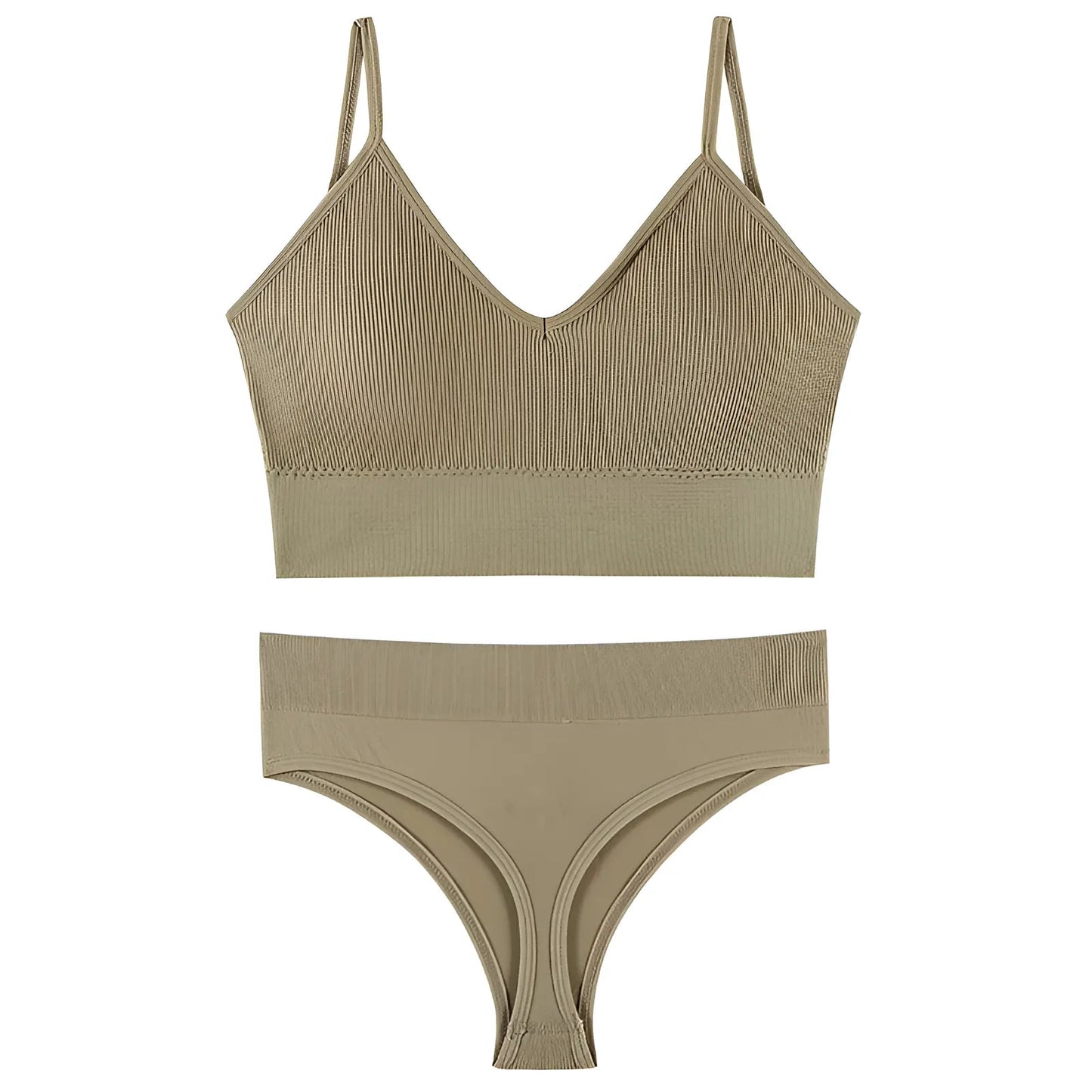 Beige Ensemble de lingerie sans couture