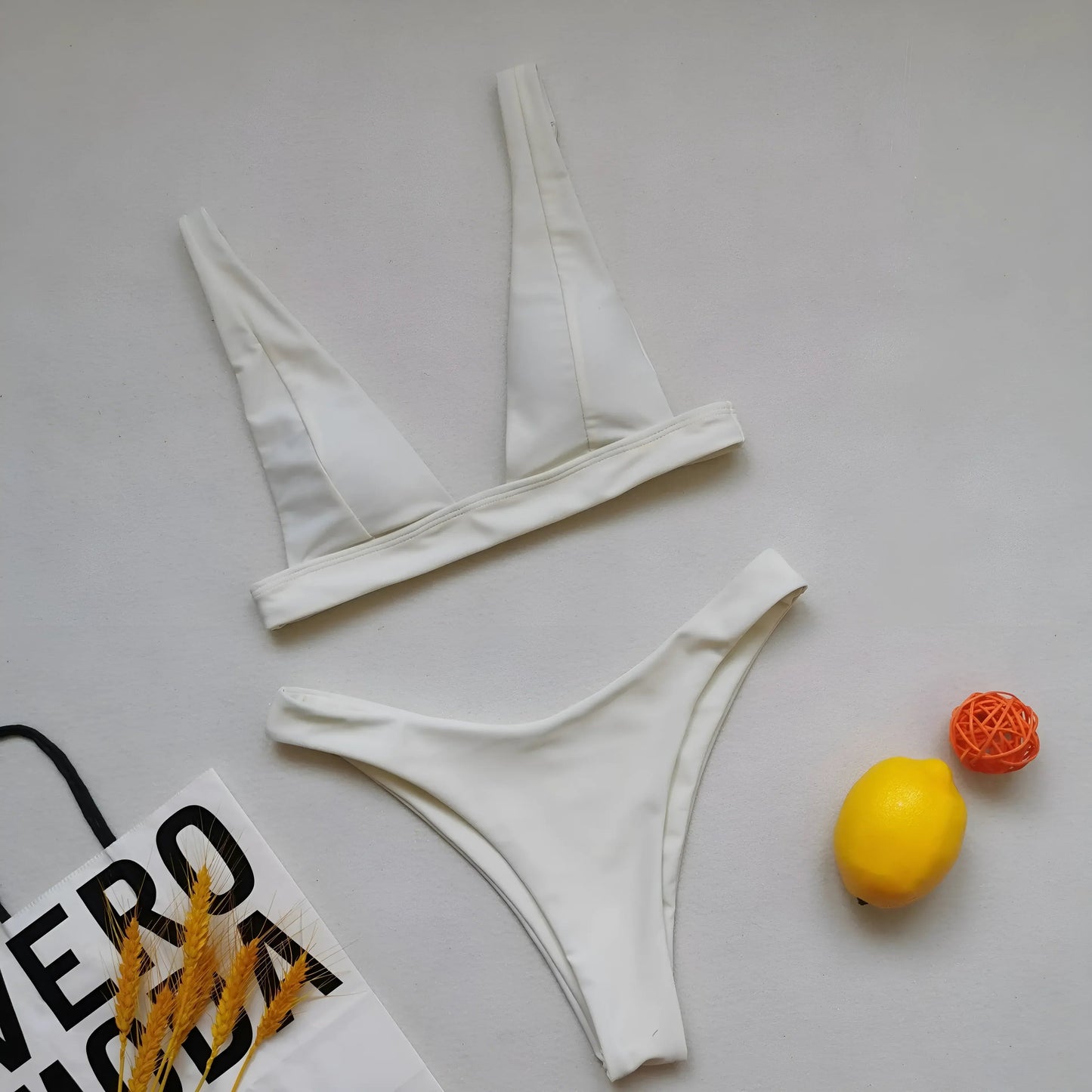 Beige Maillot de bain universel en deux pièces