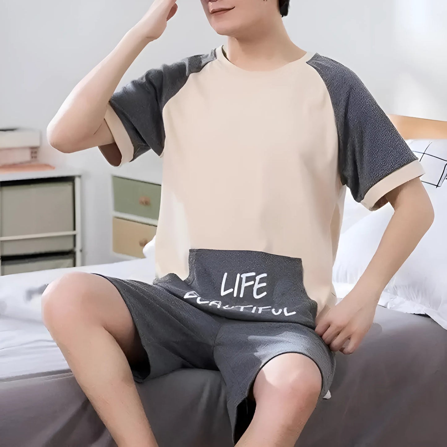 Beige Pyjamas pour hommes - VIE BELLE