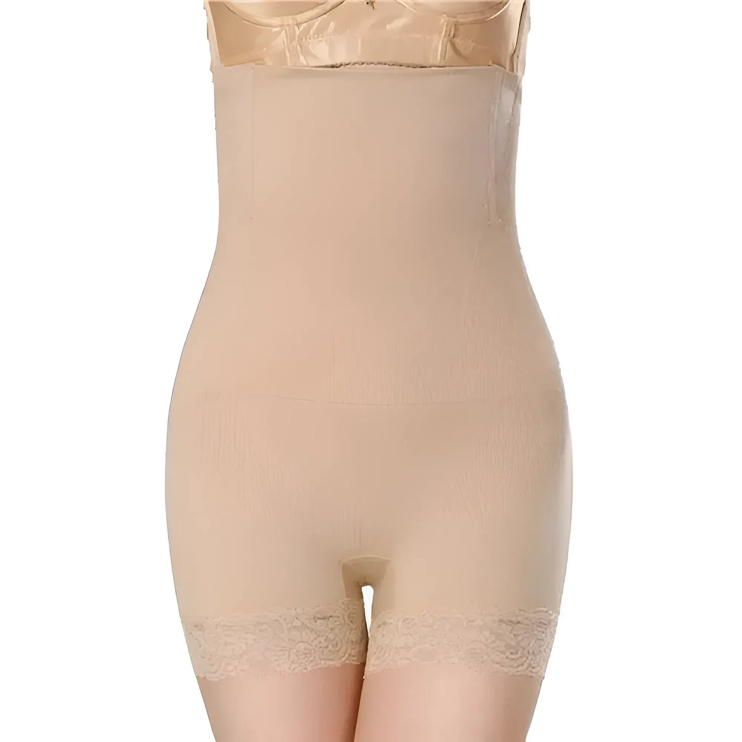 Beige Shorts amincissants taille haute