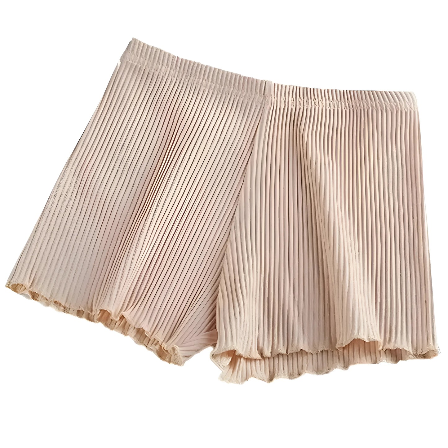 Beige Shorts de boxe pour femmes à rayures avec des jambes plus longues