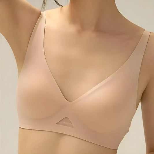 Beige Soutien-gorge à coque triangulaire sans couture