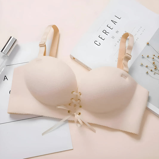 Beige Soutien-gorge push-up avec bretelles réglables
